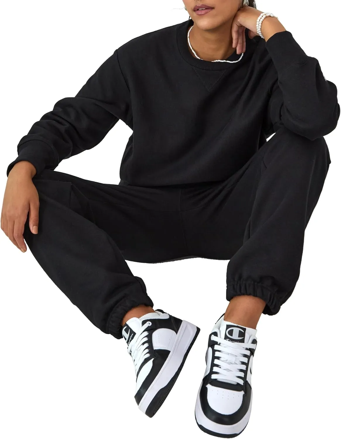 Champion Women'S Sweatshirt, Reverse Weave, Oversized Fleece Crewneck Sweatshirt For Women