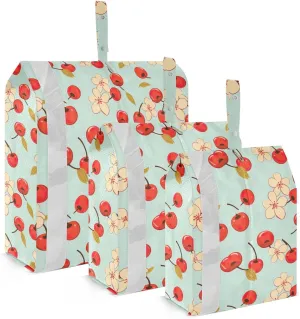Cherries Flower Packing Cubes for Travel 3 Set Compression Packing Bags Luggage Bags for Carry On