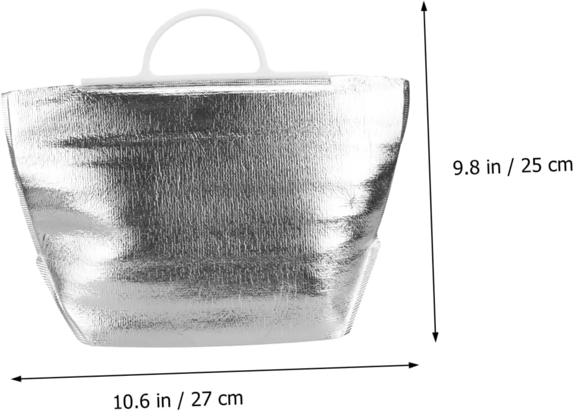 Ciieeo 10PCS Portable Insulation Bags for Food Storage Disposable Heat Preservation Bags for Home Restaurant Camping Lightweight Design Silver