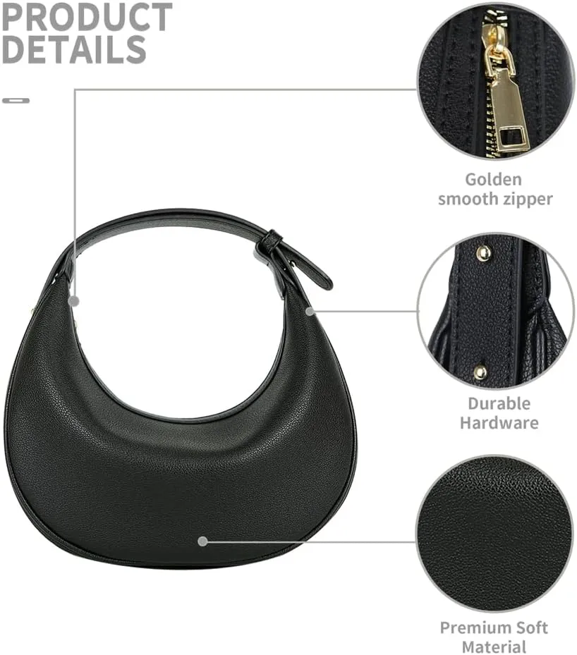 Classic Womens Shoulder Bag Crossbody Bag For Women Trendy Leather Crescent Handbag Casual Satchel Purse Versatile Work Purse