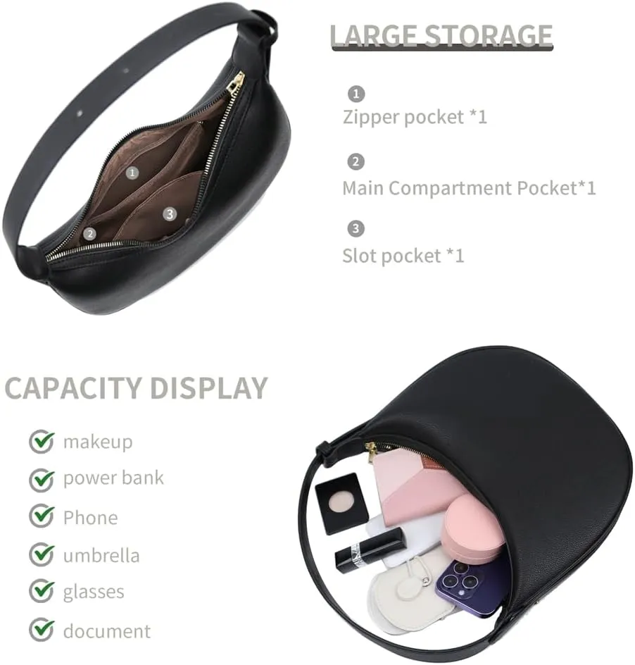Classic Womens Shoulder Bag Crossbody Bag For Women Trendy Leather Crescent Handbag Casual Satchel Purse Versatile Work Purse