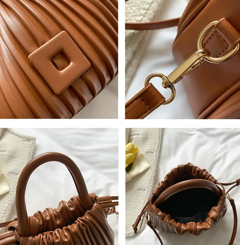 Clean-Fit Bucket Bags for Women Classic Crossbody Bags for Women with Drawstring Handbag Clutch Purse Casual Travel Bag