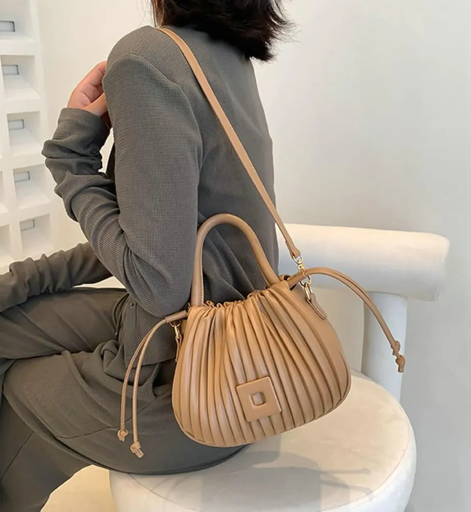 Clean-Fit Bucket Bags for Women Classic Crossbody Bags for Women with Drawstring Handbag Clutch Purse Casual Travel Bag
