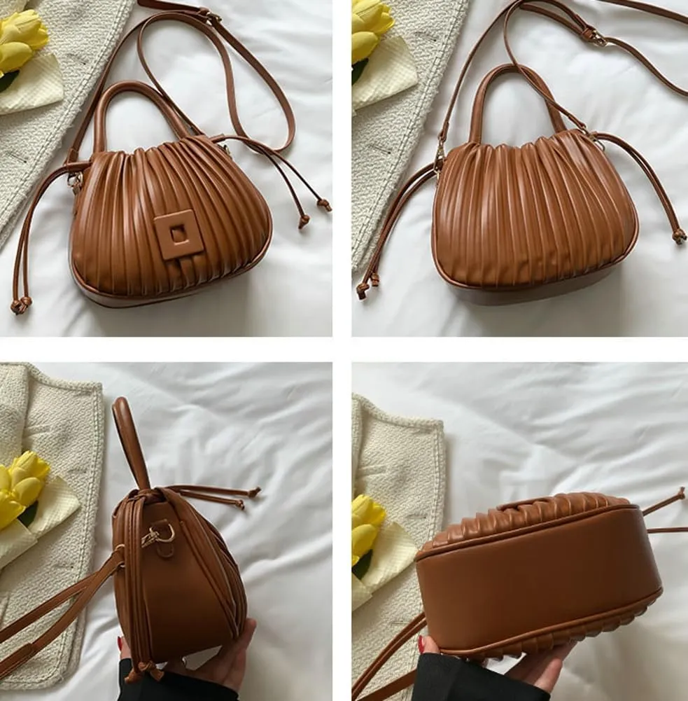 Clean-Fit Bucket Bags for Women Classic Crossbody Bags for Women with Drawstring Handbag Clutch Purse Casual Travel Bag