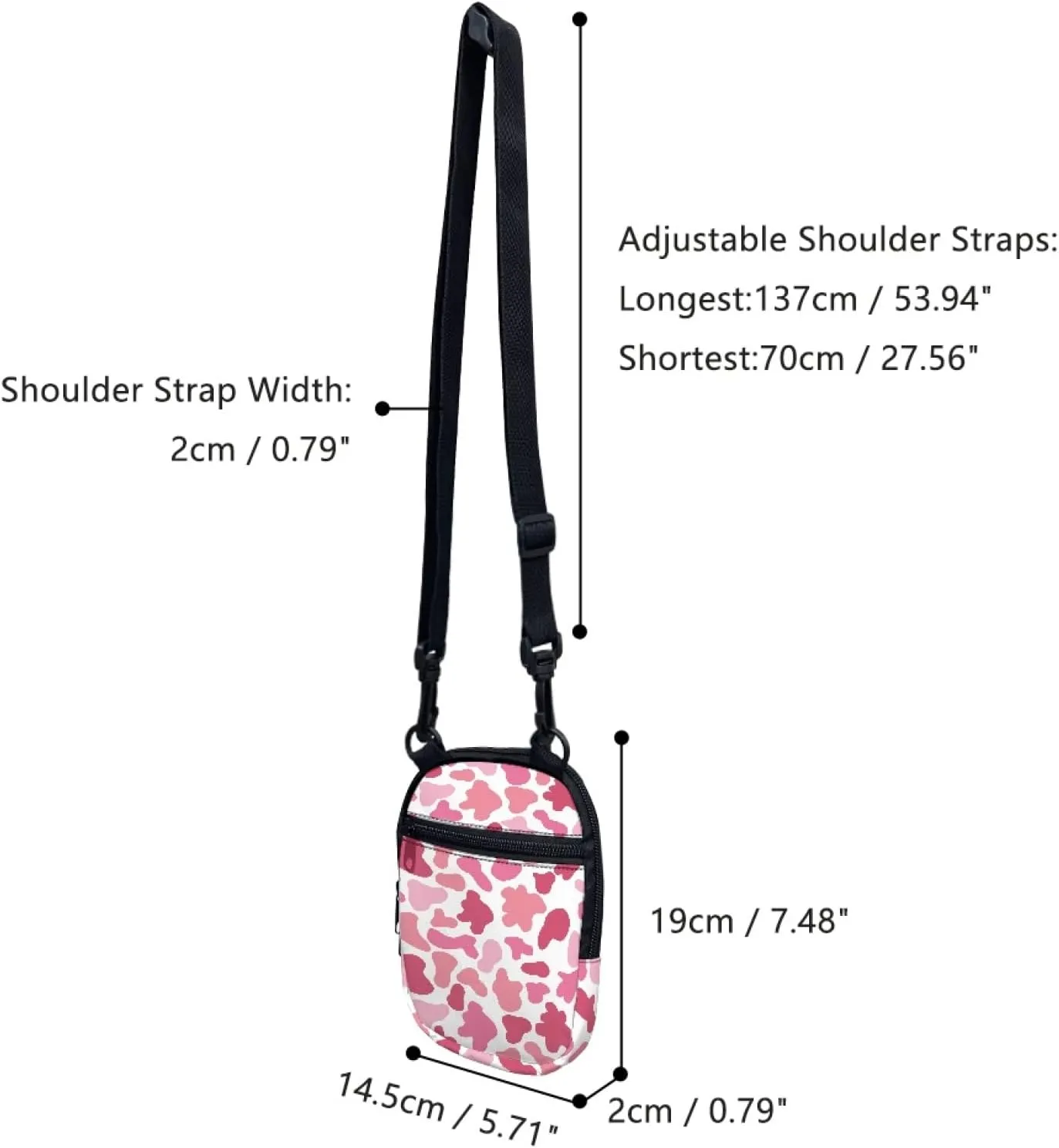 Coldinair Trendy Print Mini Crossbody Bag for Men Women Teens