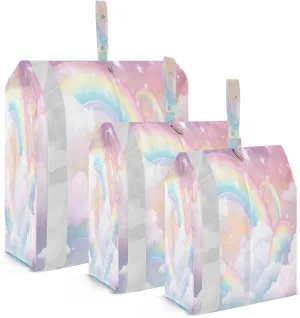 Colorful Rainbow Packing Cubes for Travel 3 Set Travel Organizer Bags Luggage Bags for Vacation Clothes