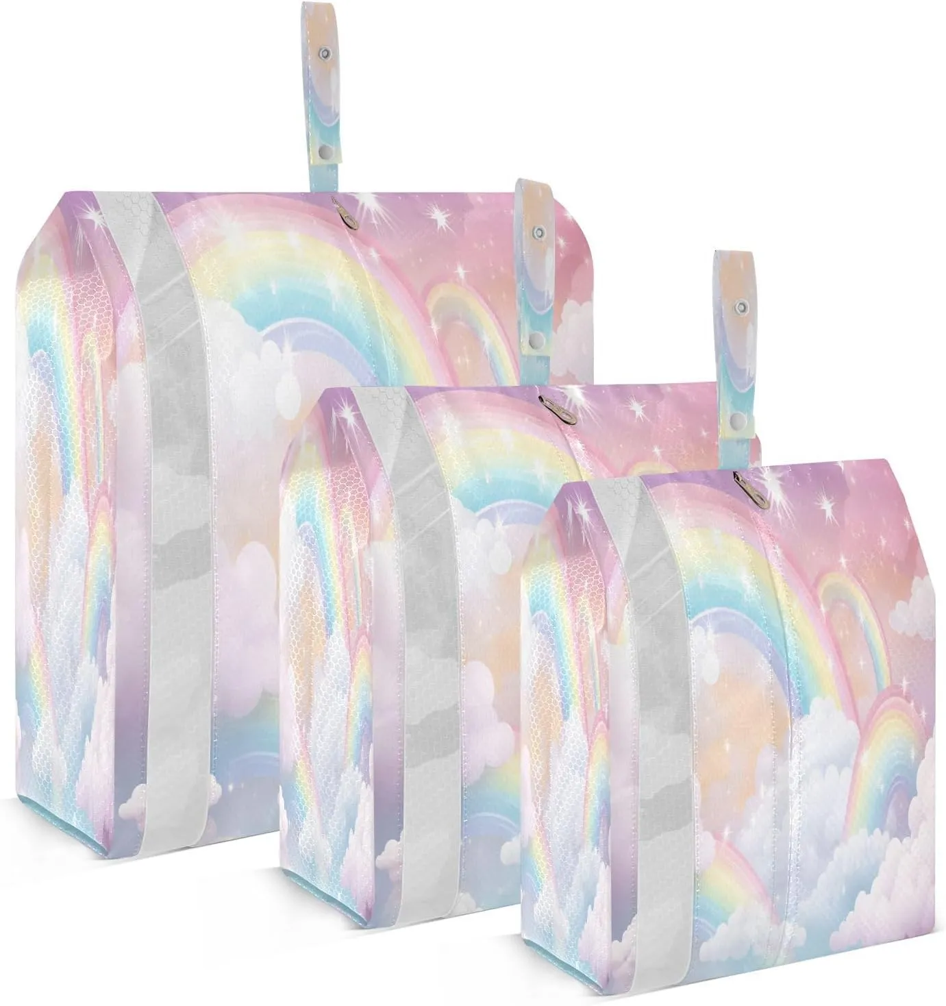 Colorful Rainbow Packing Cubes for Travel 3 Set Travel Organizer Bags Luggage Bags for Vacation Clothes