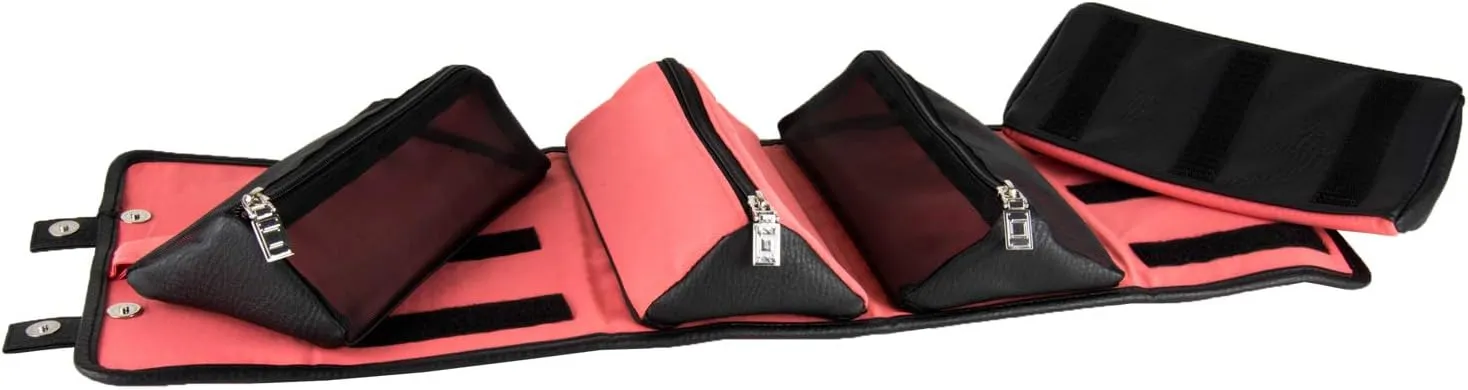 Compact Foldable Travel Toiletry Kit Bag with 4 Removable Pouches, Dopp Kit Bathroom Bag for Cosmetic, Makeup, Personal Hygiene Items, Washkit
