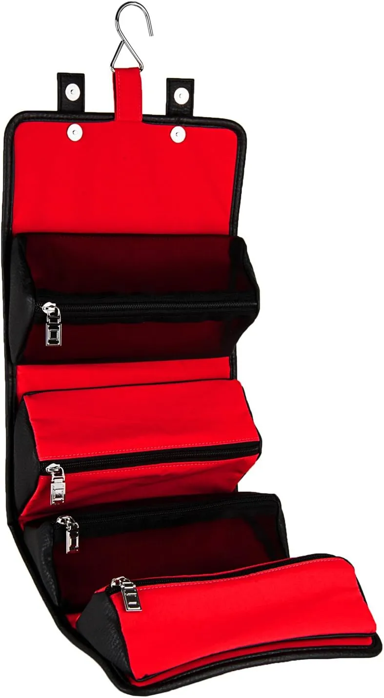 Compact Foldable Travel Toiletry Kit Bag with 4 Removable Pouches, Dopp Kit Bathroom Bag for Cosmetic, Makeup, Personal Hygiene Items, Washkit