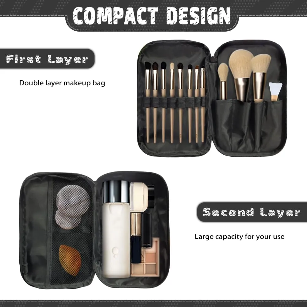 Cosmetic Bags for Women Small Makeup Bag for Purse Bunny Floral Make Up Bags with Divider Lightweight Makeup Bags for Women Travel Essentials Cosmetic Brush Bags