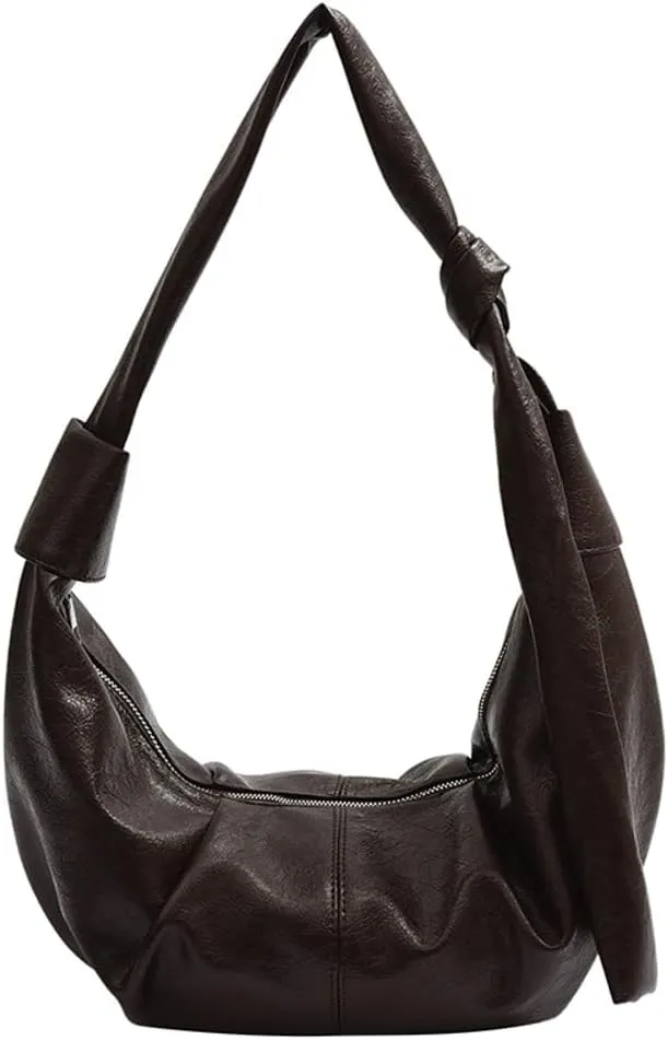Crescent Hobo Bags for Women Vegan Leather Shoulder Bag Purse Trendy Dumplingg Bag Slouchy Crossbody Bags