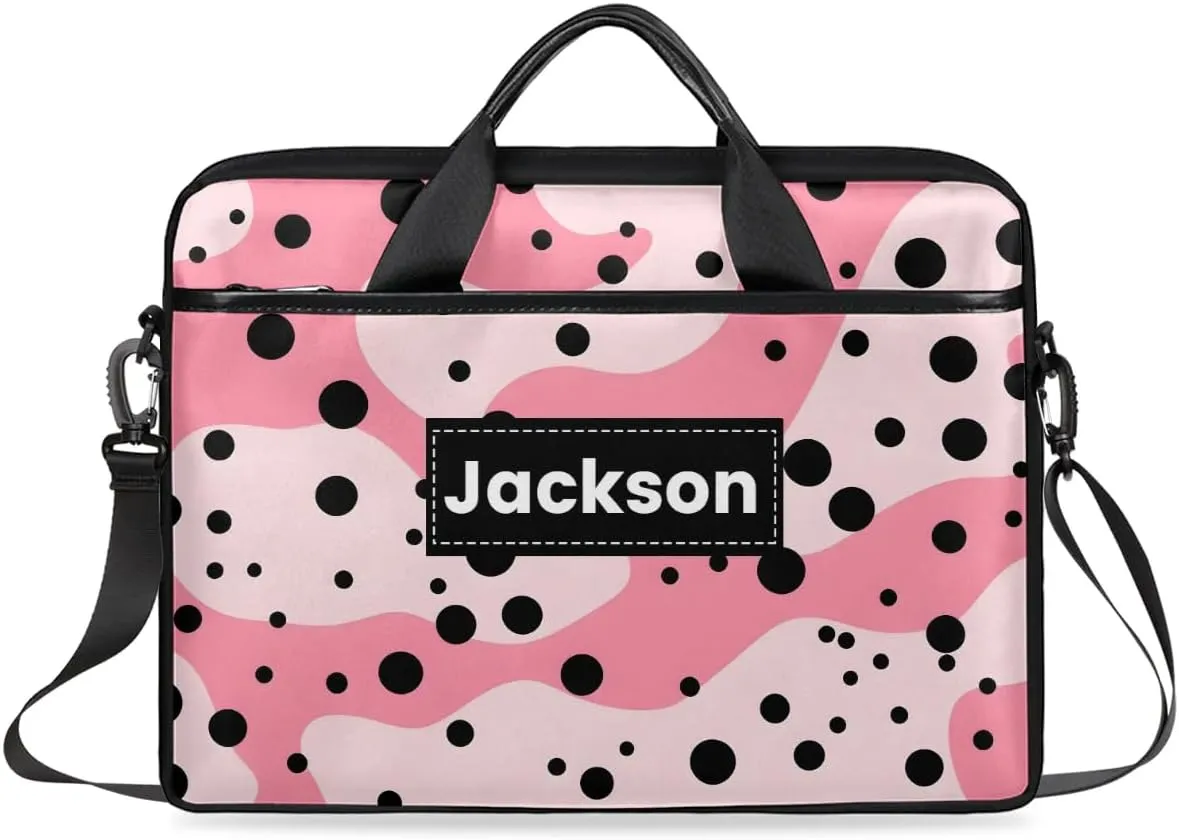 Custom Name Camouflage Laptop Bags for Men Women, Personalized Text Laptop Case Computer Bags for Work, 15 Inch