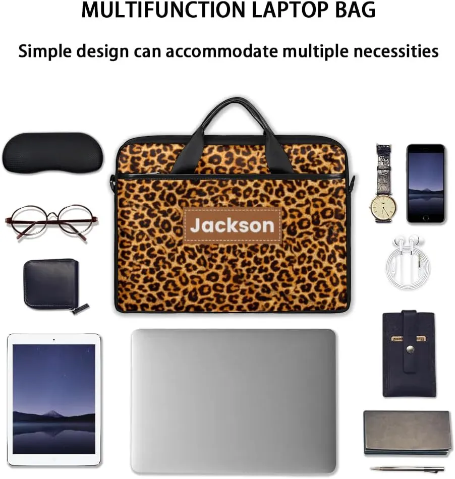 Custom Name Camouflage Laptop Bags for Men Women, Personalized Text Laptop Case Computer Bags for Work, 15 Inch