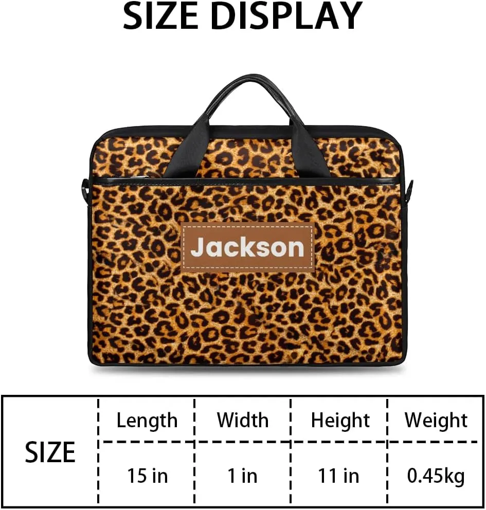 Custom Name Camouflage Laptop Bags for Men Women, Personalized Text Laptop Case Computer Bags for Work, 15 Inch