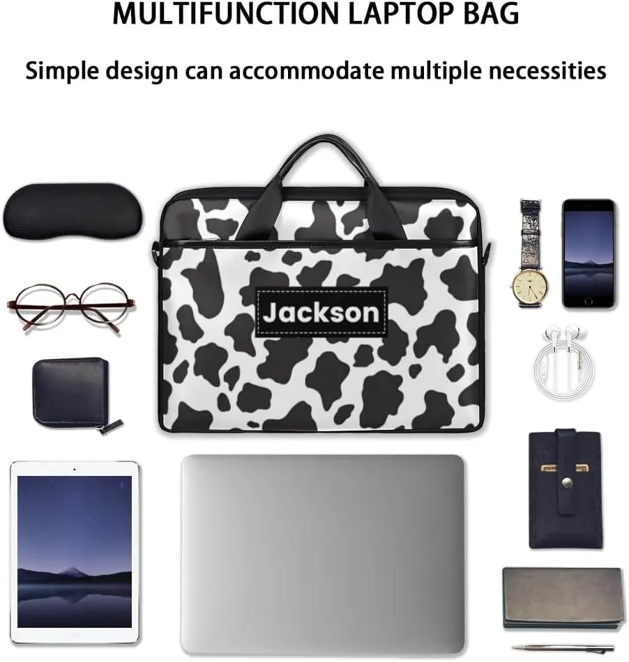 Custom Name Camouflage Laptop Bags for Men Women, Personalized Text Laptop Case Computer Bags for Work, 15 Inch