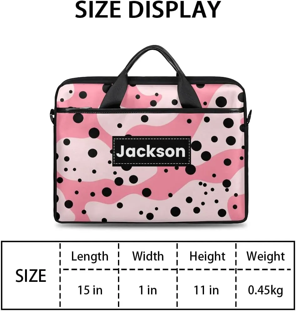 Custom Name Camouflage Laptop Bags for Men Women, Personalized Text Laptop Case Computer Bags for Work, 15 Inch