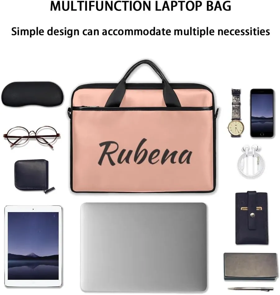 Custom Name Laptop Bags for Women Men, Personalized Text Laptop Case Shoulder Bag,Computer Bags for Work