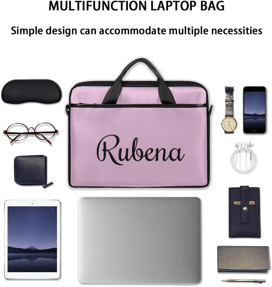 Custom Name Laptop Bags for Women Men, Personalized Text Laptop Case Shoulder Bag,Computer Bags for Work