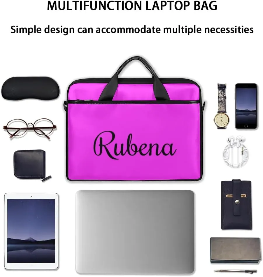 Custom Name Laptop Bags for Women Men, Personalized Text Laptop Case Shoulder Bag,Computer Bags for Work