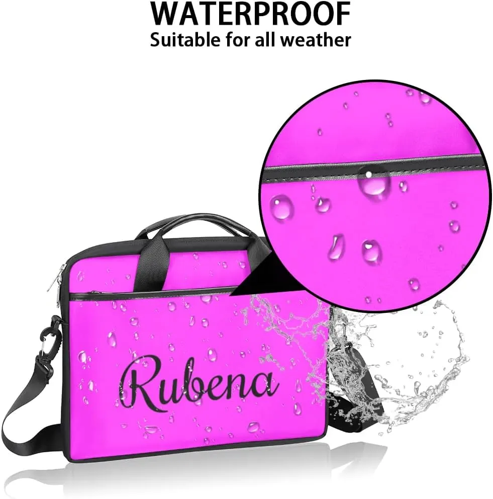 Custom Name Laptop Bags for Women Men, Personalized Text Laptop Case Shoulder Bag,Computer Bags for Work
