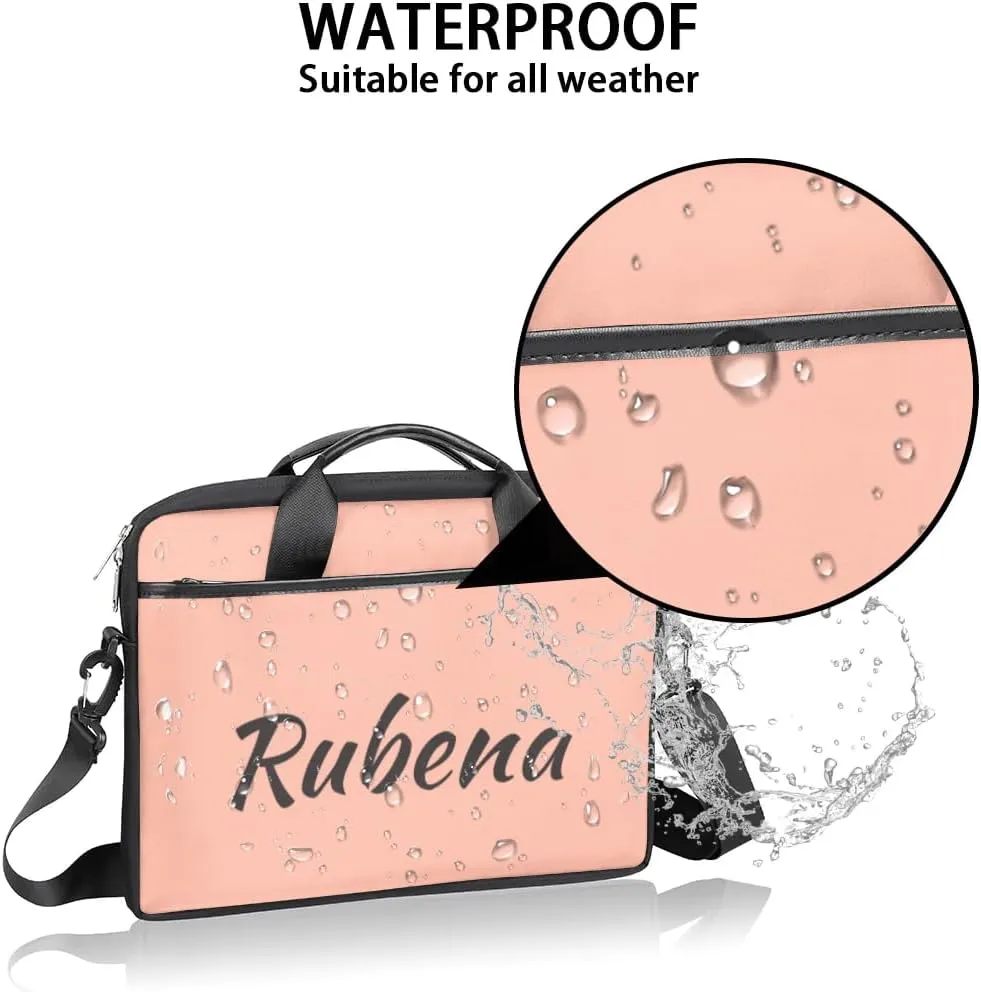 Custom Name Laptop Bags for Women Men, Personalized Text Laptop Case Shoulder Bag,Computer Bags for Work