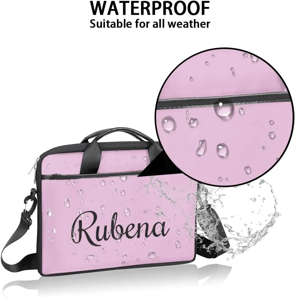 Custom Name Laptop Bags for Women Men, Personalized Text Laptop Case Shoulder Bag,Computer Bags for Work