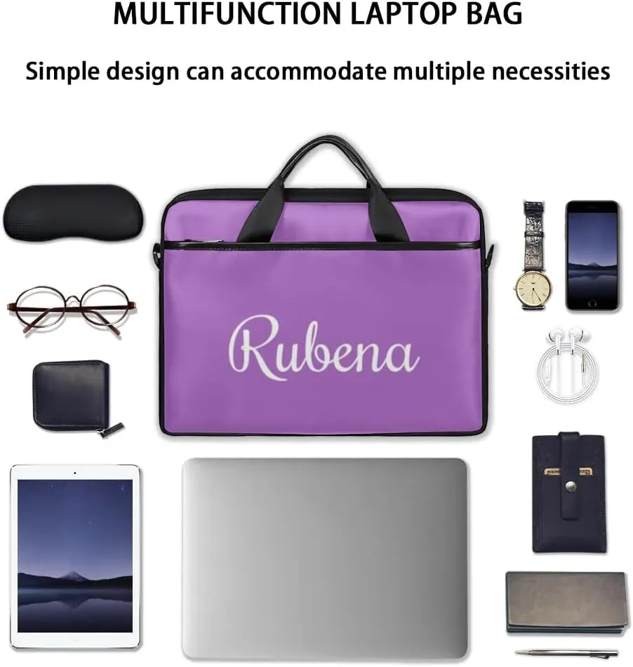 Custom Name Laptop Bags for Women Men, Personalized Text Laptop Case Shoulder Bag,Computer Bags for Work