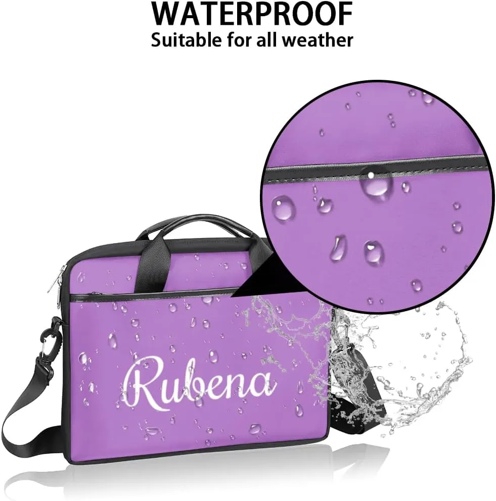 Custom Name Laptop Bags for Women Men, Personalized Text Laptop Case Shoulder Bag,Computer Bags for Work