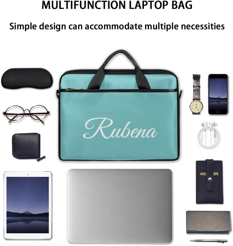 Custom Name Laptop Bags for Women Men, Personalized Text Laptop Case Shoulder Bag,Computer Bags for Work
