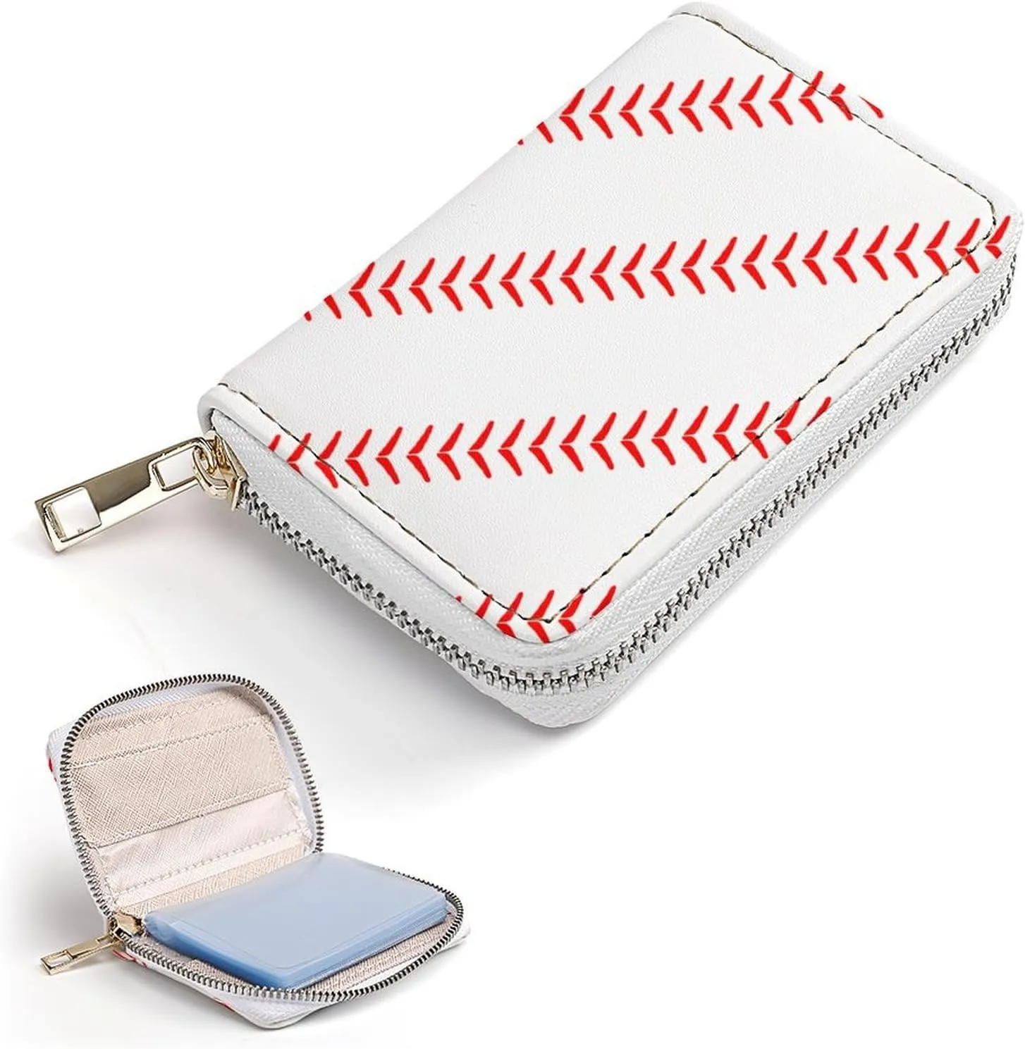 Cute Baseball Portable And Compact Leather Card Bag
