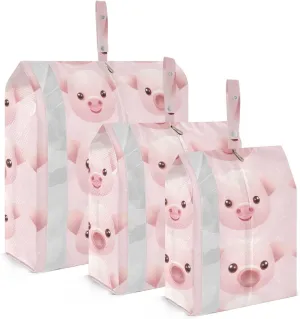 Cute Pigs Packing Cubes for Travel 3 Set Travel Bags Organizer Luggage Organizer Bags for Organization