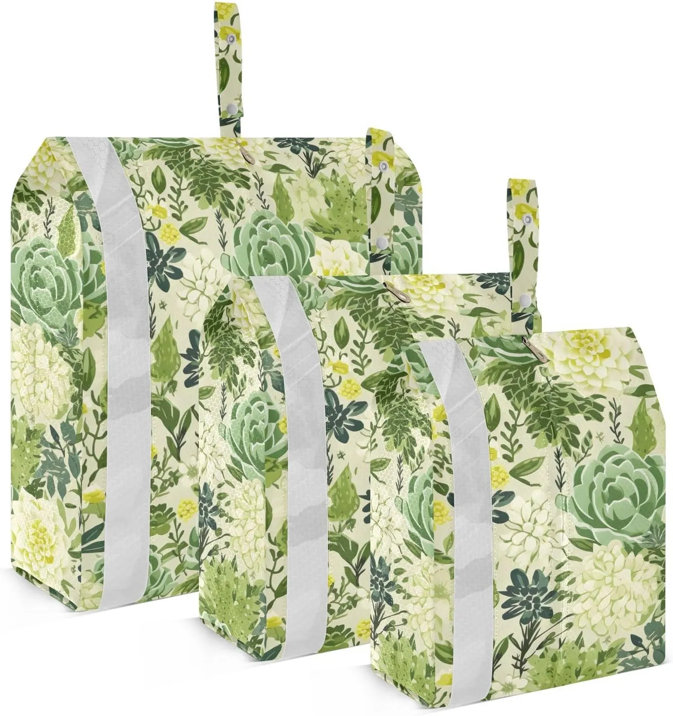 Cute Succulents Green Packing Cubes for Travel 3 Set Travel Organizer Bags Luggage Bags for Vacation Clothes