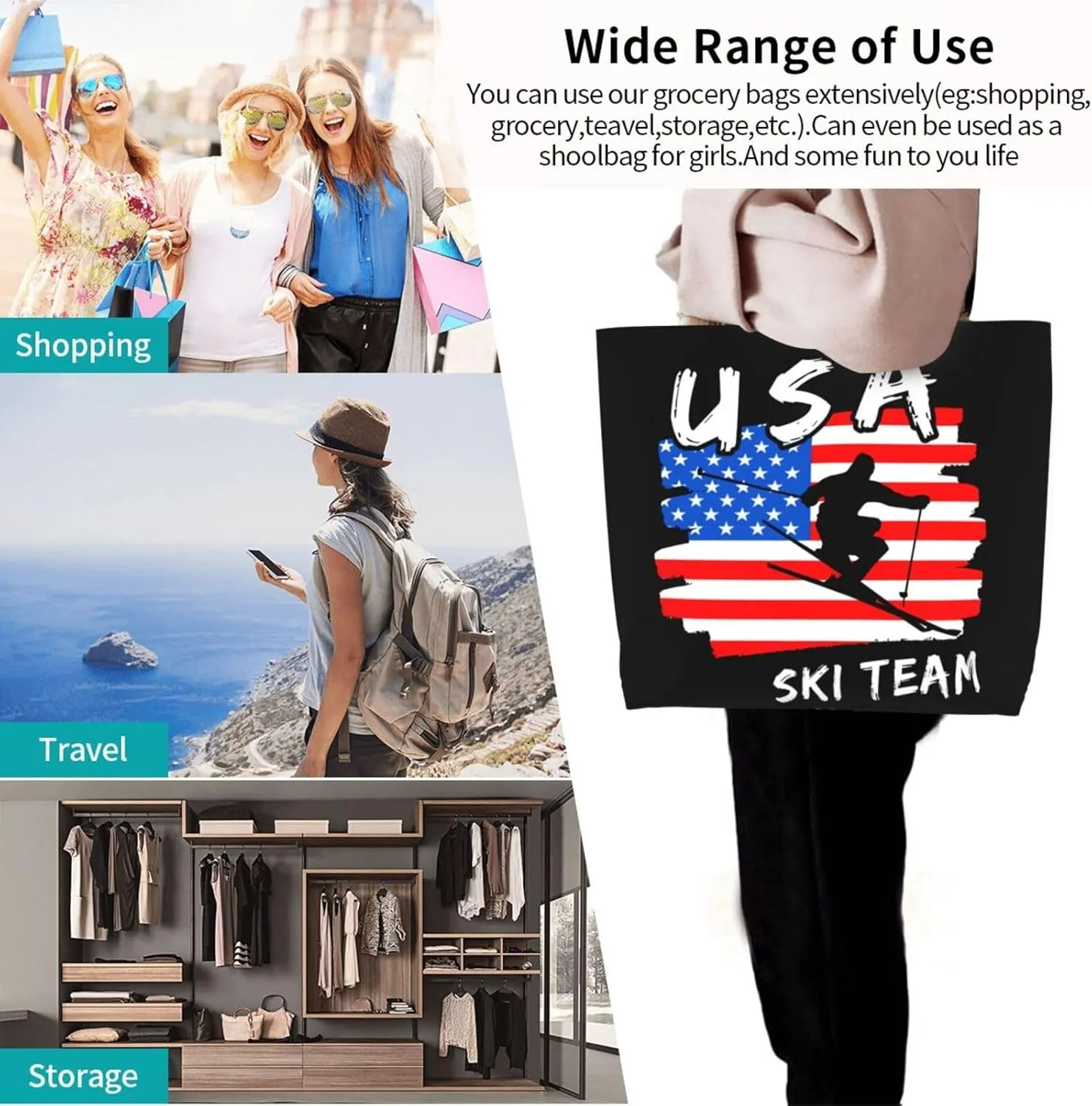 Dirt Track Lights Flag Motocross Women's Tote Bag Large Capacity Single Shoulder Bags Handbag for Shopping Work