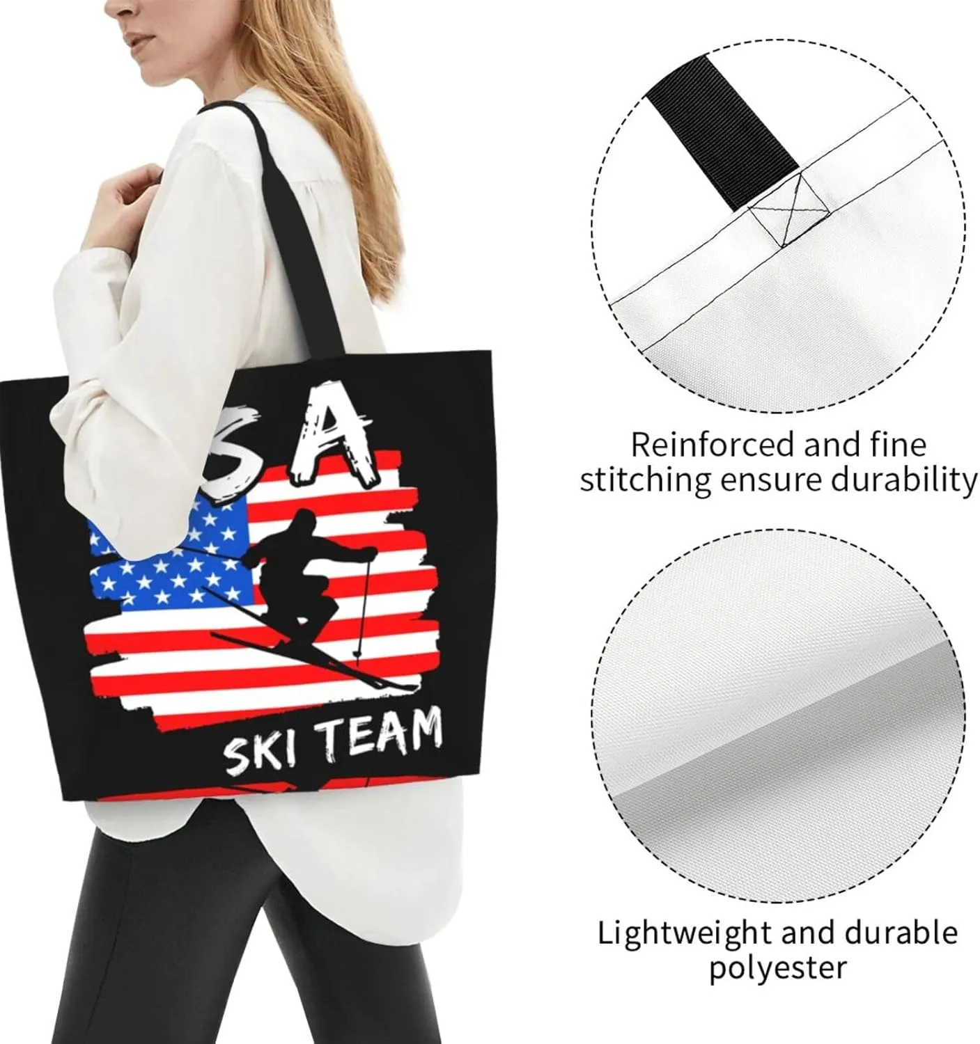 Dirt Track Lights Flag Motocross Women's Tote Bag Large Capacity Single Shoulder Bags Handbag for Shopping Work