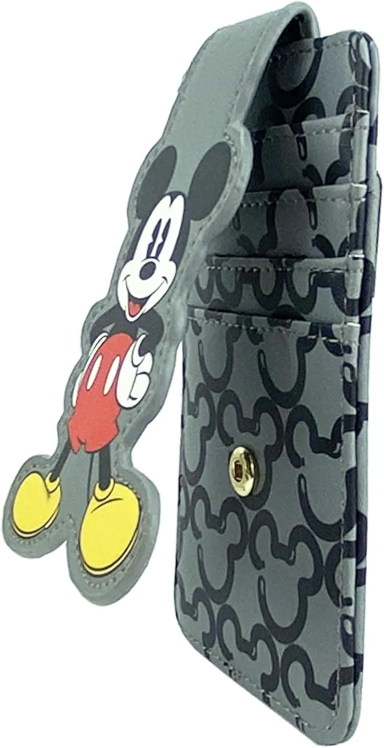 Disney Card Holder Wallet Slim Compact (Mickey Mouse Gray)