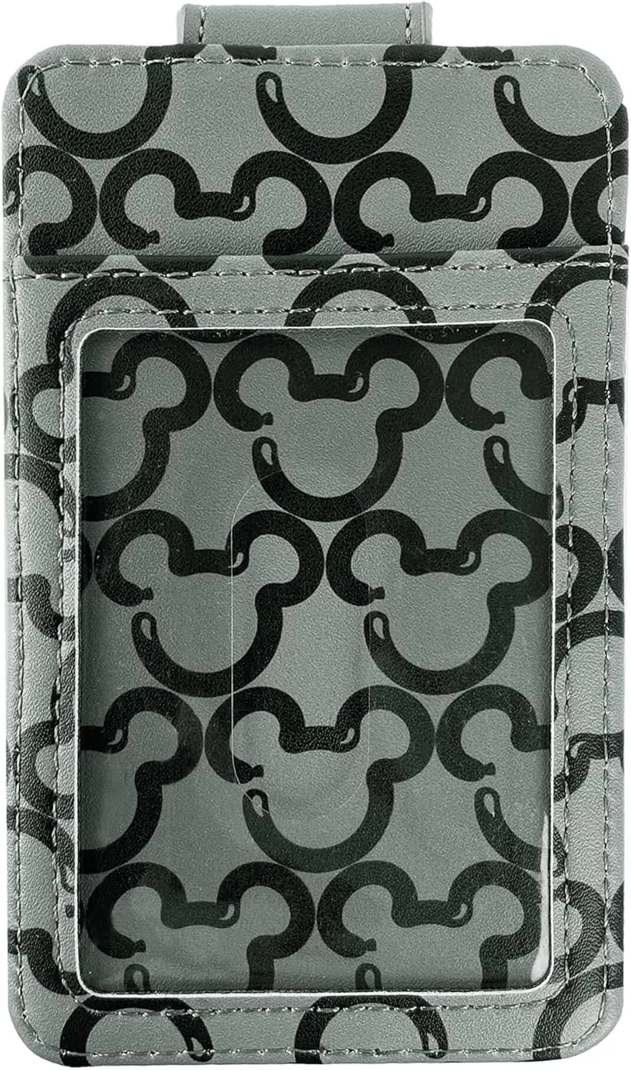 Disney Card Holder Wallet Slim Compact (Mickey Mouse Gray)