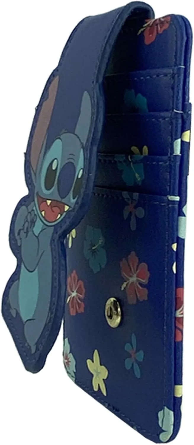 Disney Card Holder Wallet Slim Compact (Stitch Blue)