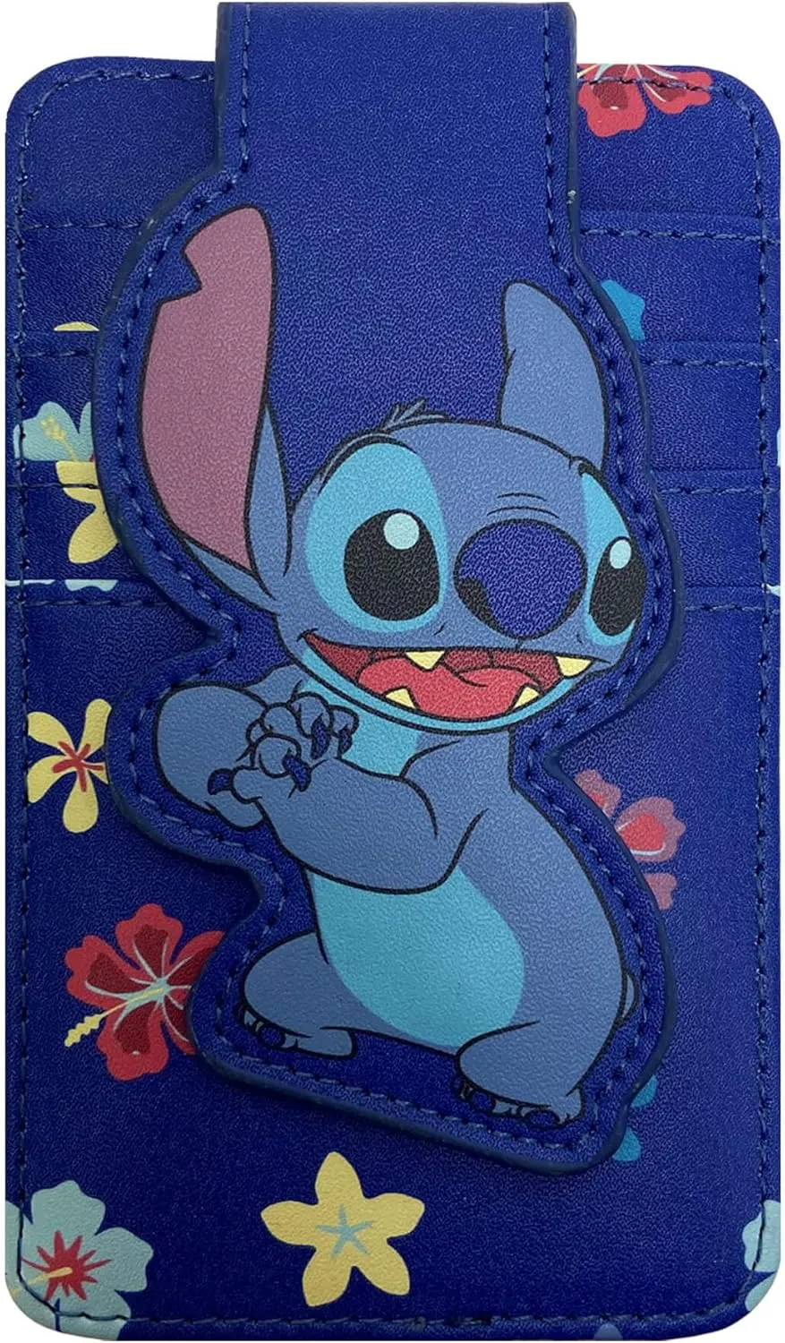 Disney Card Holder Wallet Slim Compact (Stitch Blue)