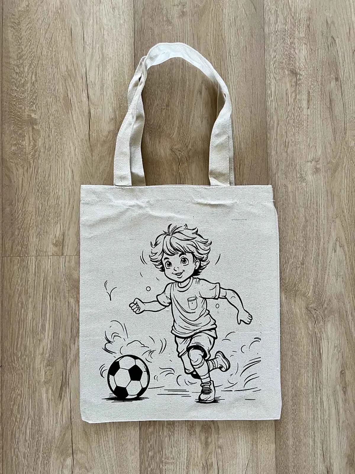DIY Colouring Soccer Champ Tote Bag