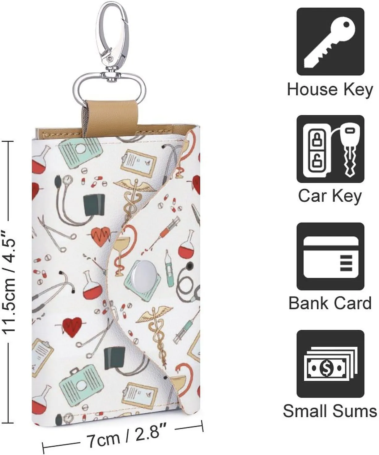Doctor Nurse Portable And Compact Leather Keybag