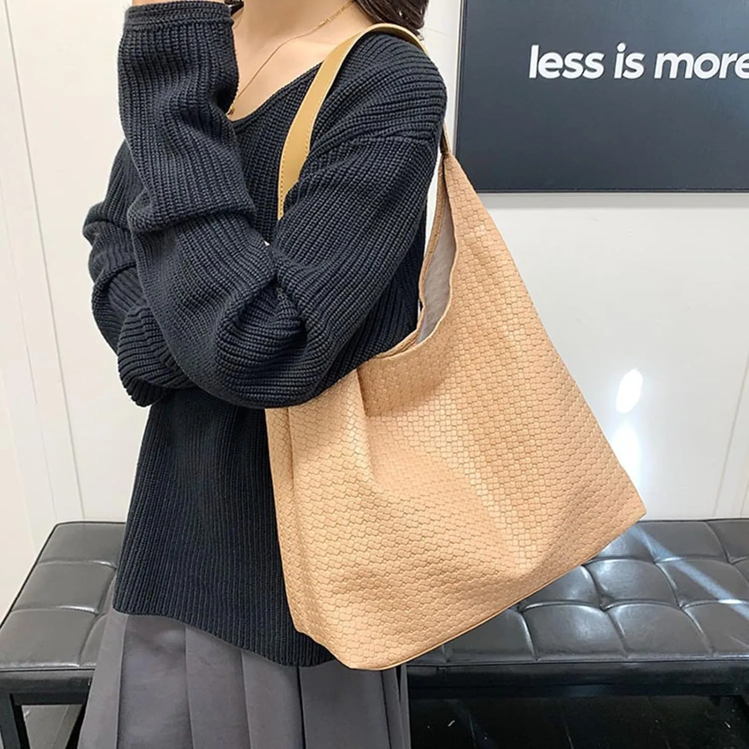 Durable Hobo Bag for Women Spacious Vegan Leather Shoulder Handbag Slouchy Crossbody Underarm Tote Trendy Mothers Day Gift