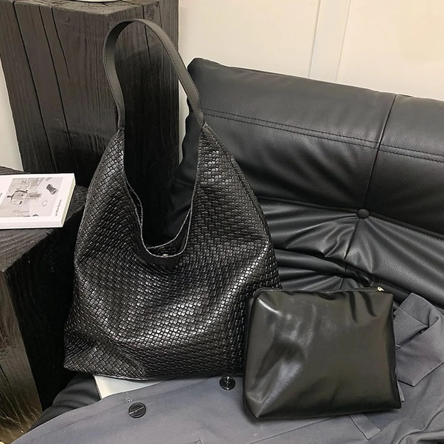 Durable Hobo Bag for Women Spacious Vegan Leather Shoulder Handbag Slouchy Crossbody Underarm Tote Trendy Mothers Day Gift