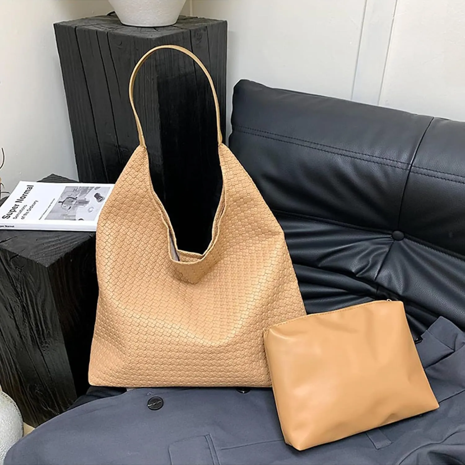 Durable Hobo Bag for Women Spacious Vegan Leather Shoulder Handbag Slouchy Crossbody Underarm Tote Trendy Mothers Day Gift