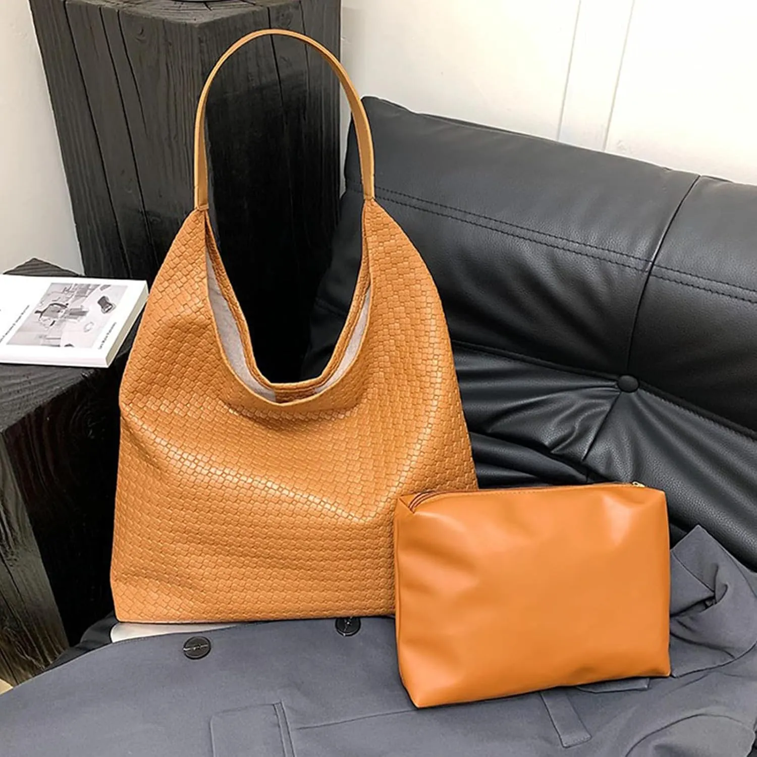 Durable Hobo Bag for Women Spacious Vegan Leather Shoulder Handbag Slouchy Crossbody Underarm Tote Trendy Mothers Day Gift