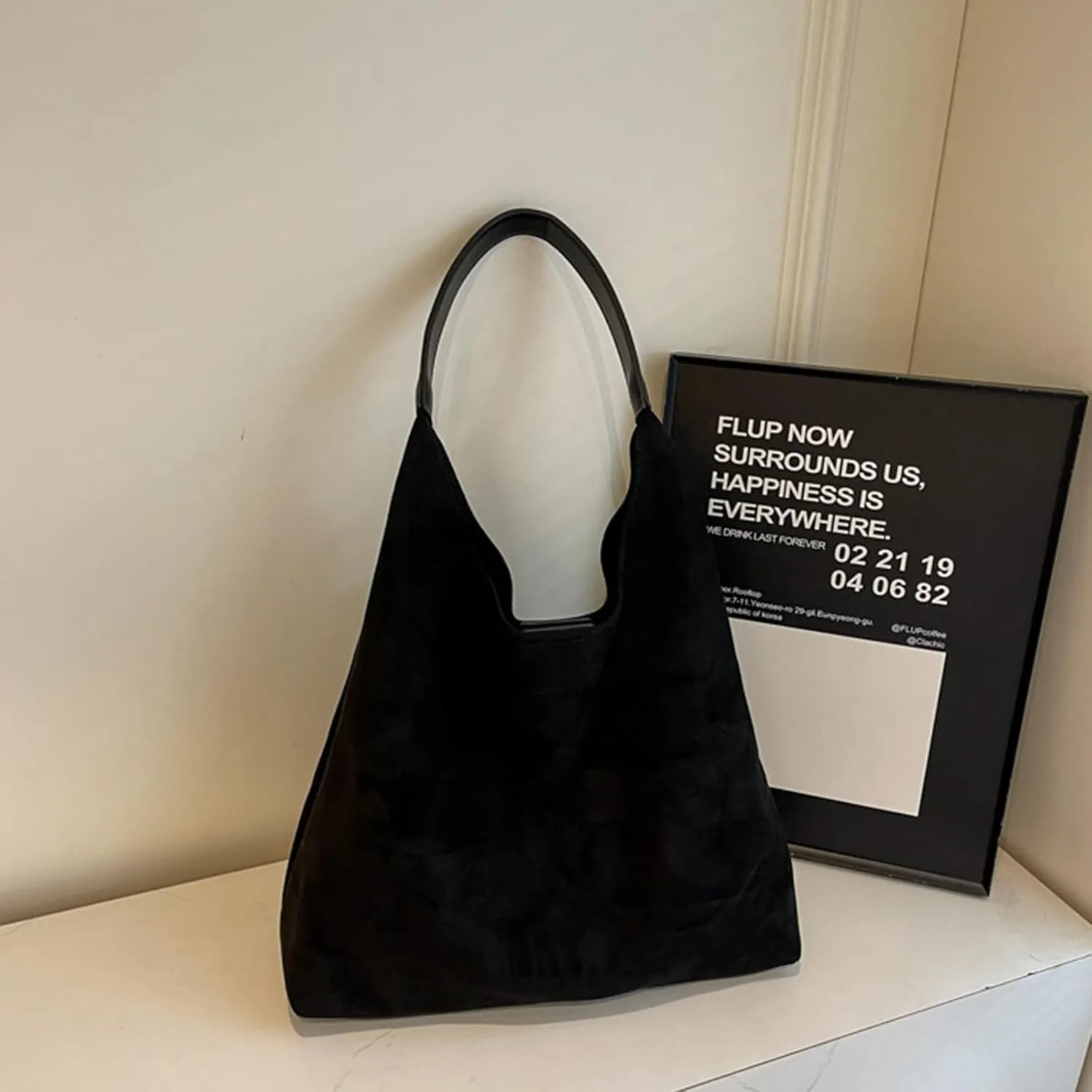Durable Suede Hobo Bag for Women Vegan Leather Shoulder Handbag Spacious Slouchy Crossbody Tote Office Purse Mothers Day Gift