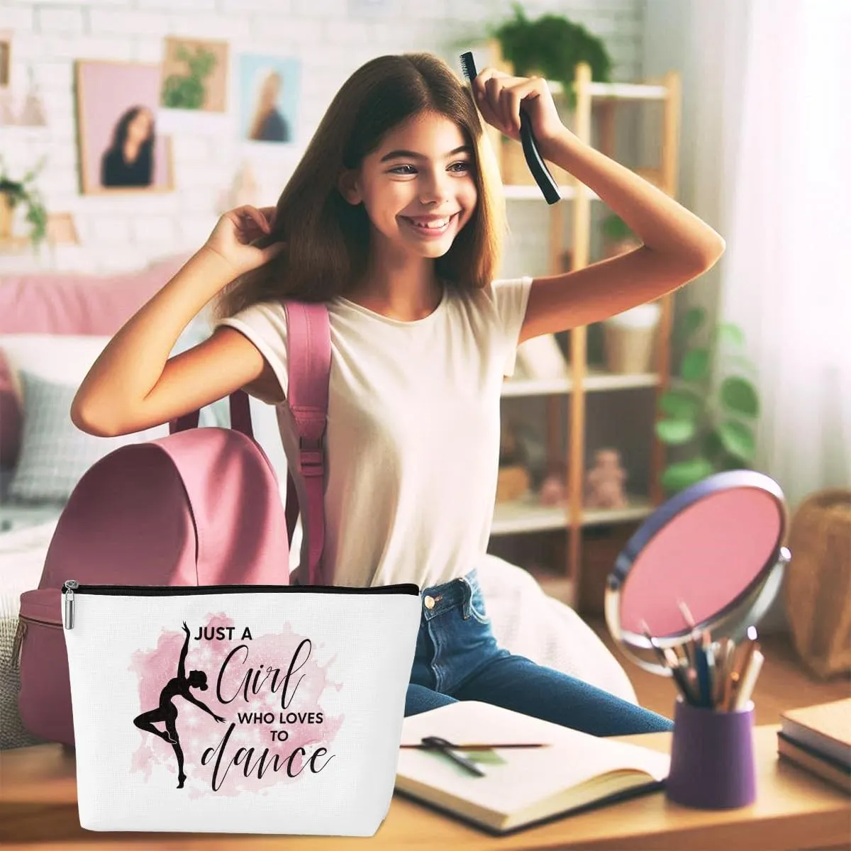 ENGVZ Dancing Makeup Bag for Performers Dancers Girls | Dance Gifts for Dancers - Portable & Compact for Concerts, Parties and Nightclubs (Dancer's Beauty Essentials)