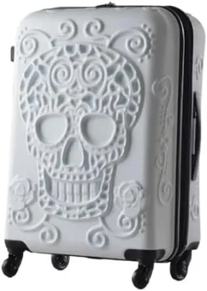 Expandable Suitcase 20" 24" 28" Inch Large Expandable Skull Suitcase 3 Pieces Trolley Case Rolling Luggage Bag Set Trolley caseSuitcase(1pcs Luggage,20)