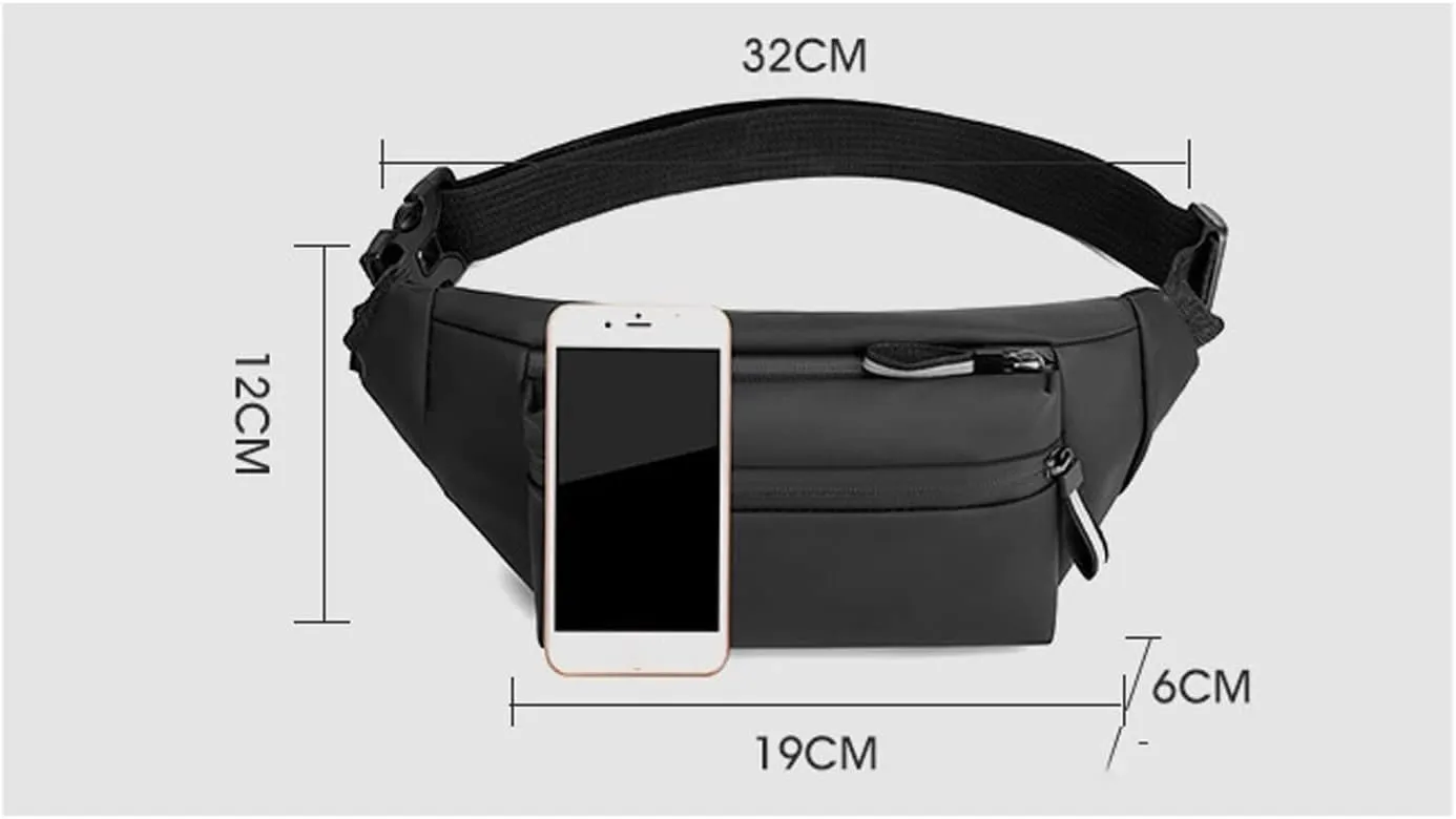 Fanny Pack Waterproof Waist Bag Fashion Chest Bag Outdoor Sports Messenger Bags Leisure Travel Men's Waist Bags (A)