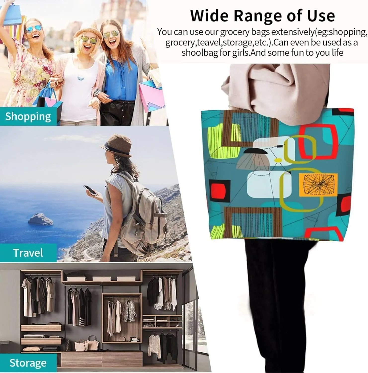 Fantasy Book Shelf Women's Tote Bag Large Capacity Single Shoulder Bags Handbag for Shopping Work