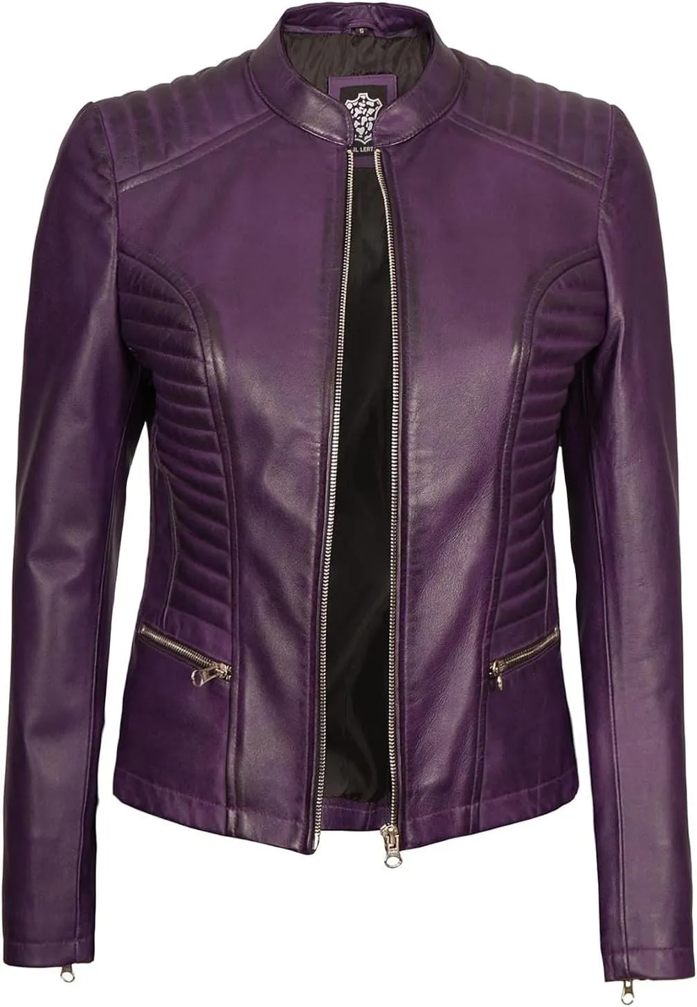 fjackets Real Leather Jacket Women - Premium Lambskin Moto Style Leather Jacket For Womens